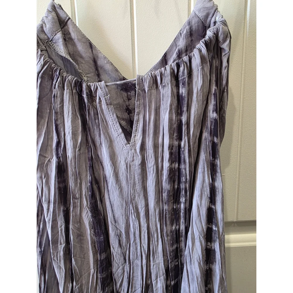 POL Halter Neck Adjustable Tie Dye Midi Dress Size Small NWOT Flowy Keyhole Back